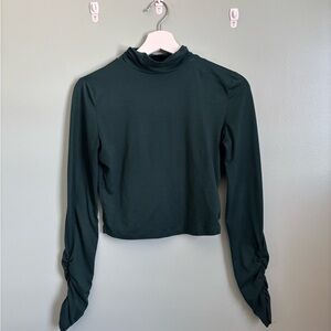 Streetwear Society Dark Green Long Sleeve Crop Top